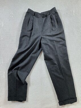 Lauren Ralph Lauren 100% Wool Charcoal Trouser Size 10 Lined Woolmark 90s Cut